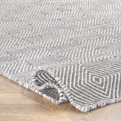 Handmade Gray Geometric Wool 6' x 9' Tufted Area Rug