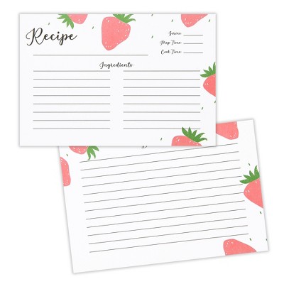 Outshine Co Premium Recipe Cards 4x6 Inches, Strawberry (set Of 50