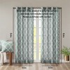 PAGED Curtains Fretwork Print Grommet Top Window Curtain Panel Privacy Assured with Light Filtering for Bedroom, Living Room - 3 of 4