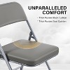 VINGLI Padded Folding Chairs with Thick Cushion, Portable, Durable, for Indoor/Outdoor, Gray, 2 Pack - 4 of 4