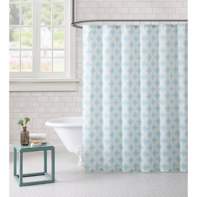 aqua and grey shower curtain