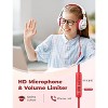 iClever Kids Headphones for School Travel, Safe Volume Limited, HD Mic Stereo Sound Over-Ear Girls Boys Headphones for Kid - 2 of 4