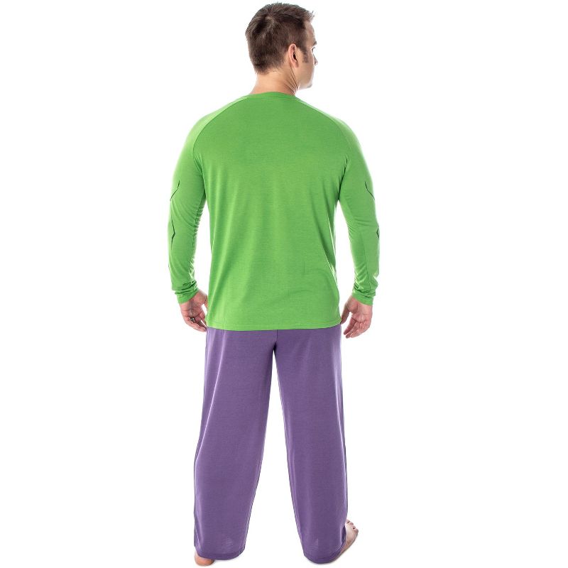 Marvel Men's The Incredible Hulk Costume Raglan Top And Pants Pajama Set Incredible Hulk, 4 of 5
