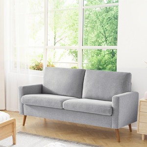 Dyonery 68" Loveseat Comfy Sofa with Spring Cushion, Solid Wood Frame, Tool-Free Assembly, for Living Room, Bedroom, Office, Corduroy - Green - 1 of 4