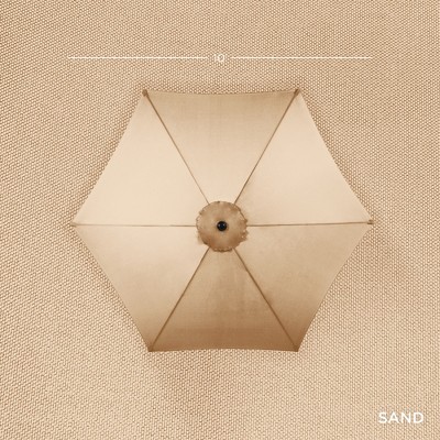 Sand 10ft Steel Outdoor Market Patio Umbrella with Crank and Tilt