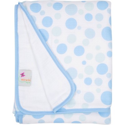 MiracleWare Muslin Baby Blanket - Bubbles Blue