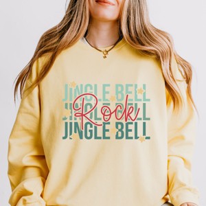 Jingle Bell Rock Stacked Stars - Womens Lightweight Garment Dyed Sweatshirt - 1 of 2