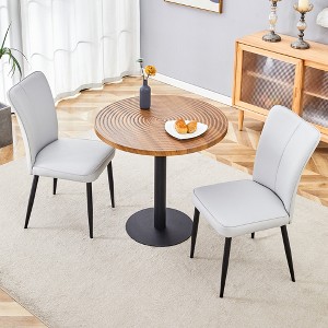 3/5 Piece Dining Table Set Round Kitchen Table Set Space-Saving Dinette with 2/4 Upholstered Chairs - ModernLuxe - 1 of 4