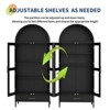 GustoWave 73" Tall Arched Metal Storage Cabinet w/Glass Doors & Drawer, Pantry Cabinet w/Adjustable Shelves, Modern Accent Bookshelf, Black - 3 of 4