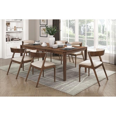 NicBex Dining Table 60" Transitional Rectangular Dark Cherry Finish Wooden Dining Table with 4 Drawers for Kitchen