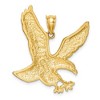 Black Bow Jewelry 14k Yellow Gold Satin and Diamond Cut Eagle Pendant, 25mm - 3 of 4