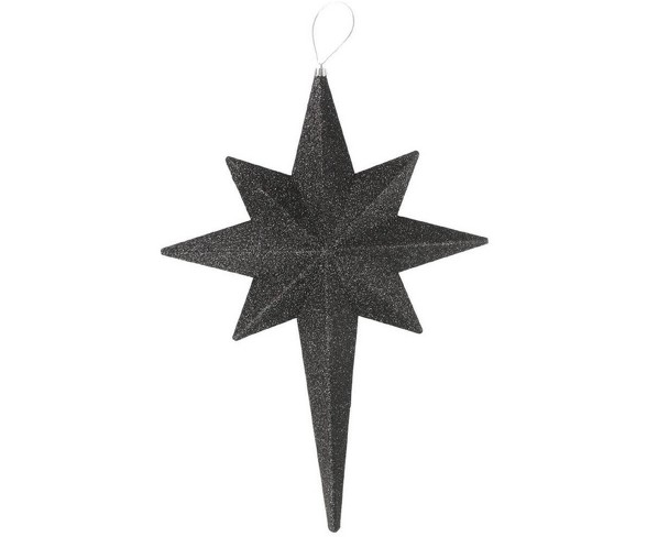 Christmas Central 20" Jet Black Glittered Bethlehem Star Shatterproof Christmas Ornament