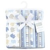 Hudson Baby Infant Boys Cotton Flannel Burp Cloths 12pk, Multi Color Boy Elephant, One Size - 2 of 4