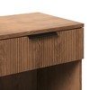 TIRAMISUBEST Modern Fluted-Drawer Nightstand with Open Cubby ¨C Mocha - Coffee Mobile File Cabinet - 4 of 4