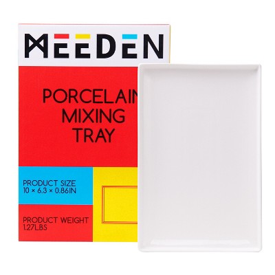 MEEDEN Ceramic Tray Palette, Ceramic Artist Paint Palette, Porcelain Mixing Tray for Watercolor Gouache Painting