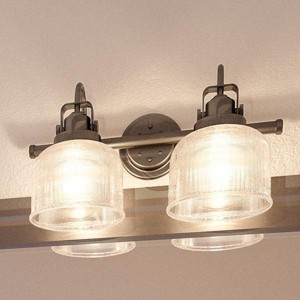 Urban Ambiance Luxury Luxe Industrial Bath Fixture,  8-3/4"H x 17"W,  Aged Nickel Finish, UHP2042 - 1 of 4