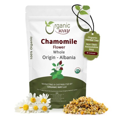 Organic Chamomile Flower Whole 1 Lbs