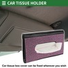 Unique Bargains Universal Car Tissue Holder Sun Visor Holder Cover Car Backseat Extra Large Tissue Organization Faux Leather Black Pink - 2 of 4