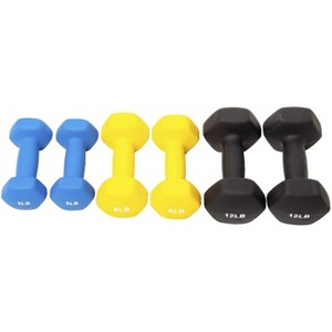 Gulches Colored Neoprene Dumbbell Set with Rack, Multiple Weight Options - 1 of 3