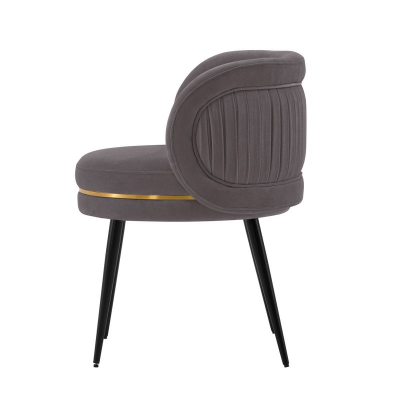 Kaya Modern Pleated Velvet Upholstered Dining Chair - Manhattan Comfort, 4 of 11