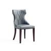 Set of 4 Reine Faux Leather Dining Chairs Pebble Gray - Manhattan Comfort: Modern, Wing-Back, Beechwood Legs - 3 of 4