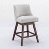 Fabric Bar Stools Set of 2 with 26" Counter Height, 360¡ã Swivel, Cushioned Seat, and Curved Back for Kitchen, Dining, or Bar - 3 of 4