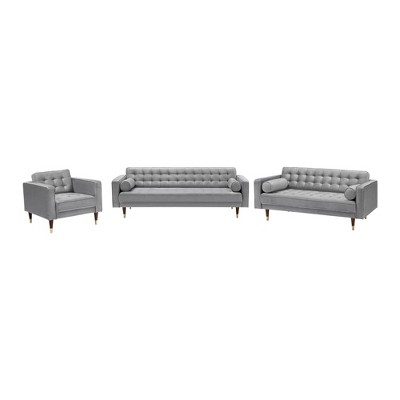 Somerset Velvet Mid-Century Modern Seating Set Gray - Armen Living