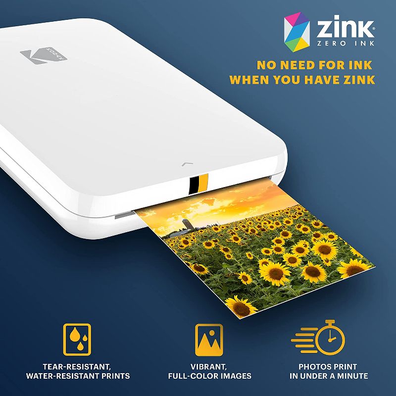 Kodak Step Slim Instant Mobile Photo Printer Wirelessly Print 2x3 Photos on Zink Paper with iOS & Android devices, 3 of 7