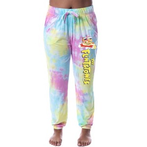 The Flintstones Women's Title Cartoon Characters Sleep Jogger Pajama Pants Multicolored - 1 of 3