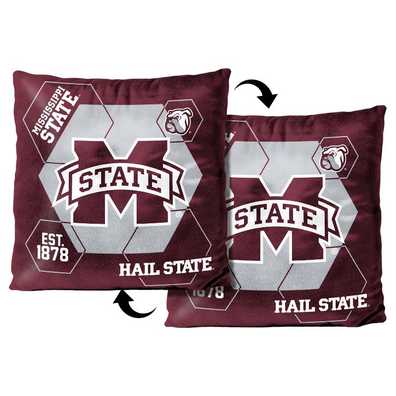 NCAA Mississippi State Bulldogs Velvet Pillow - Officially Licensed, Decorative, Comfortable, Square Shape, Multicolored, Polyester Fill, 3 of 4