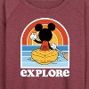 Women's - Disney - Mickey Kayak Explore Lightweight French Terry Wide Neck Long Sleeve Graphic Shirt - 2 of 4