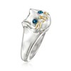 Ross-Simons London Blue Topaz Sterling Silver Cat Ring With 18kt Gold Over Sterling - 3 of 4