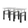 LIVAREEmlen Set of 2, Modern Tempered Glass Tea Table Coffee Table End Table, Square Table for Living Room, Black - 3 of 4