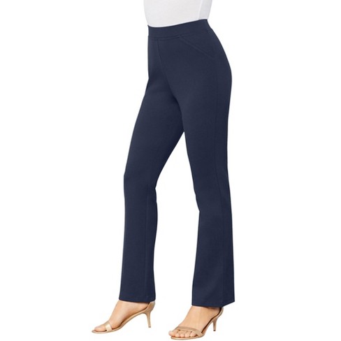 Roaman's Women's Plus Size Tall Bootcut Ultimate Ponte Pant - 12 T, Blue :  Target