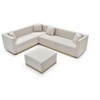 CAVINAS Vertical Channel Tufted Ottoman Bench, Big Size Velvet Ottoman, Modern Upholstered Foot Rest with Gold Stainless Steel Base - 4 of 4