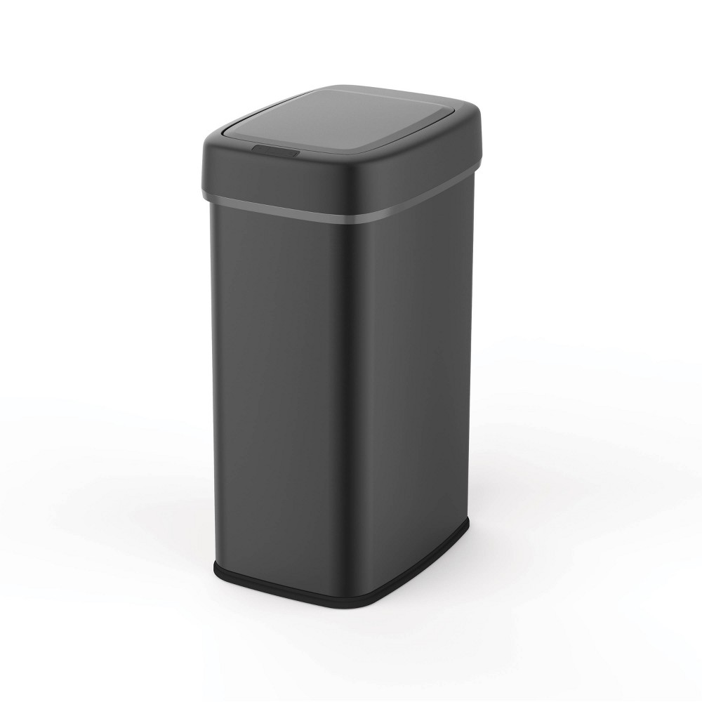 Photos - Waste Bin Nine Stars 13.2gal/50L Motion Sensor Trash Can Black: Stainless Steel, Quiet Closing, Fingerprint-Resistant, Kitchen Use