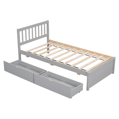 NicBex Twin Size Platform Bed with 2 Drawers for Adults,Boys,Girls