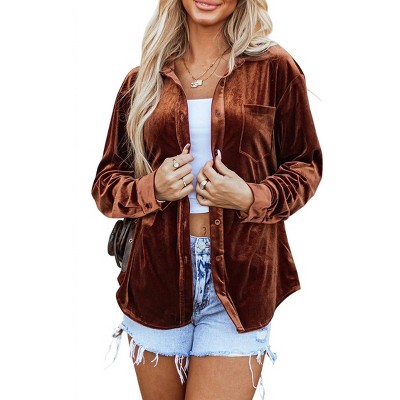 Women's Velvet Buttoned Shirt - Pretty Bash