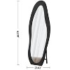 Angel Sar 63"x24" Full Length Floor Mirror, Wavy Flannel-Wrapped Standing Mirror with Wood Frame, Shatterproof Black Wall Mirror for Bedroom - 3 of 4