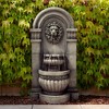 John Timberland Roman Outdoor Floor Water Fountain with Light LED 50" High 2-Tier Lion Face for Yard Garden Patio Deck Home - 2 of 4