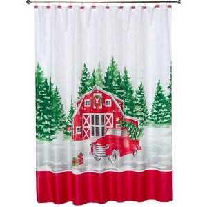 The Lakeside Collection Christmas at the Barn Bath Collection - Shower Curtain - 1 of 2