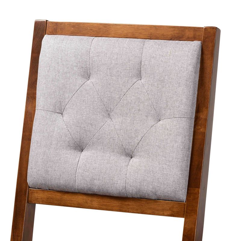 2pc Gideon Fabric Upholstered and Wood Barstool Set - Baxton Studio, 4 of 10