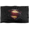 Kids' Superman Man Of Steel Grungy Shield Silky Touch Blanket White 36X58 - 2 of 4