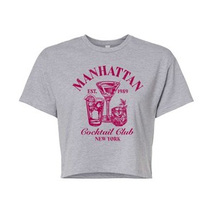 Women's - Instant Message - Manhattan Cocktail Club Cropped Graphic T-Shirt - 1 of 4