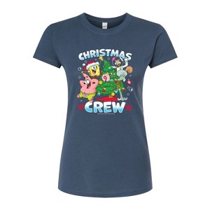 Women's - SpongeBob SquarePants - Christmas Crew Fitted Graphic T-Shirt - 1 of 4