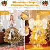 5.2ft Pre-Lit Angel Christmas Tree - 150 Warm White LEDs, Golden/White Design with Angel Figure & Shimmering Leaves - 2 of 4