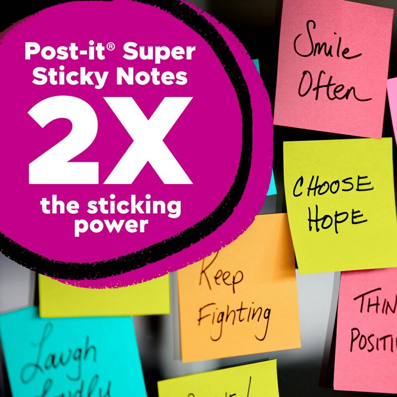 Post-it 15pk Super Sticky Notes 3&#34;x3&#34;, 4 of 15