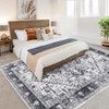 Washable Area Rug Vintage Living Room Rug Oriental Rug for Bedroom Non-Slip Retro Medallion Carpet Print Distressed Rug for Dining Room - 4 of 4