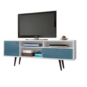 Sapphtopaz Modern TV Stand for TVs Up to 75" with Cabinet&Open Shelves Entertainment Center with Drawer&Splayed Wood Legs for Living Room - 1 of 4