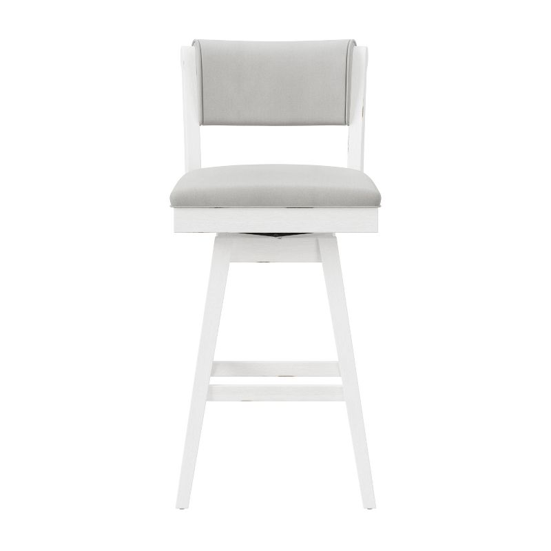 Clarion Wood and Upholstered Bar Height Swivel Stool Sea White - Hillsdale Furniture, 6 of 14